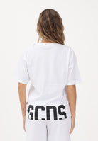 GCDS T-shirt a manica corta bianca per donna, ragazzi e bambini con maxi stampa sul retro Z0UJQC587J105 100B GCDS 
