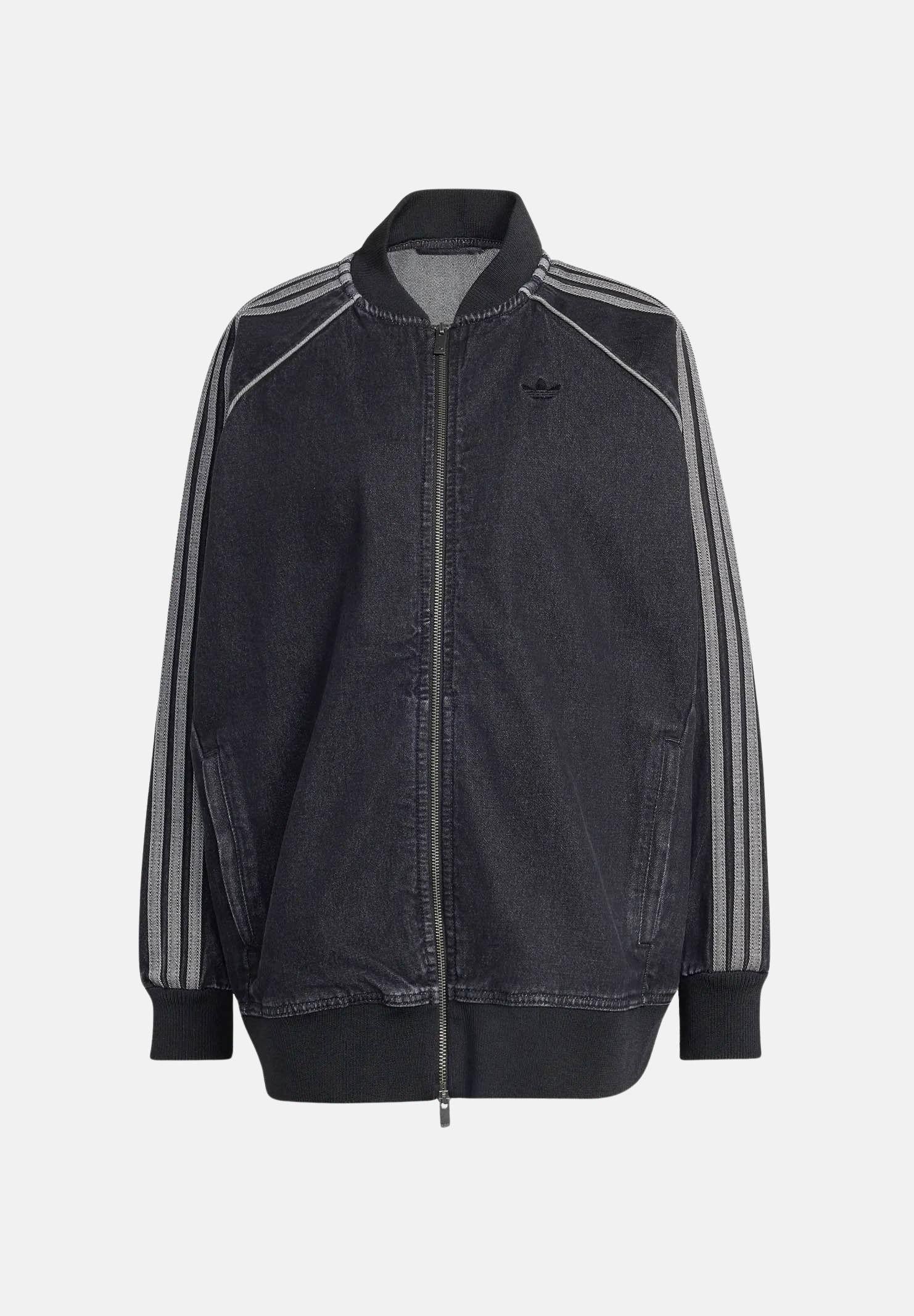 ADIDAS ORIGINALS  giacca SST Oversized Denim Tracktop True Black Denim nera donna. KQ6471 . ADIDAS ORIGINALS 