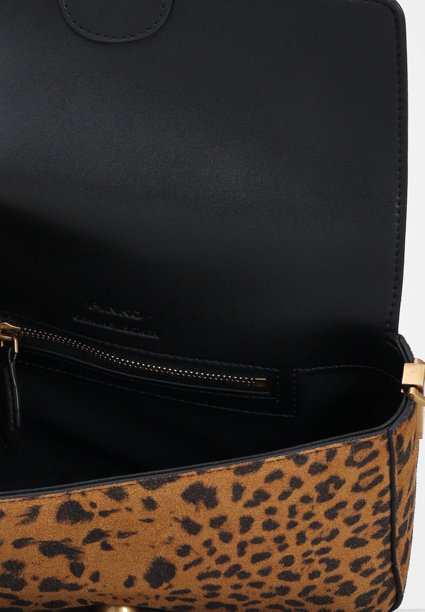 PINKO Borsa a tracolla Slouchy cammello da donna in Suede Leopardato 106244A32A M35Q PINKO 