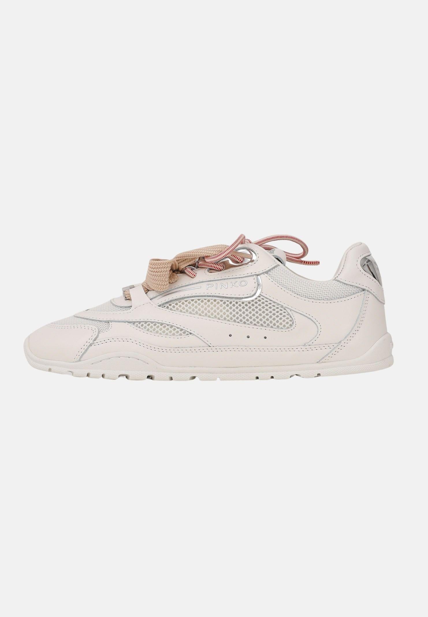 PINKO Sneakers bianche da donna con lacci doppi, cristallo e charm SS0185P132Z1B Z1B PINKO 