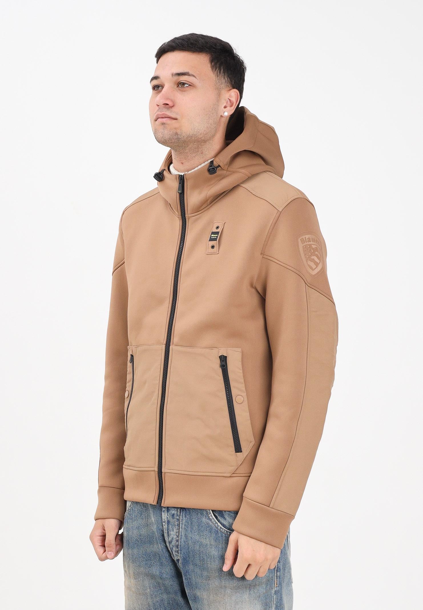 BLAUER Felpa con cappuccio SCUBA SURFACE tabacco da uomo 25WBLUF02253-004745 343 BLAUER 