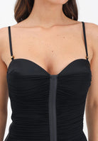 ELISABETTA FRANCHI Abito midi nero da donna con drappeggi AB81556E2 110 ELISABETTA FRANCHI 