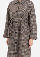 JDY Cappotto lungo marrone da donna con motivo pied de poule 15357594 IcedCoffee JDY 