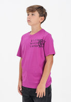 MAISON MARGIELA T-shirt a manica corta color prugna per donna, ragazzi e bambini arricchita da un logo Hand Written M60897MM02Y M6602 MAISON MARGIELA 