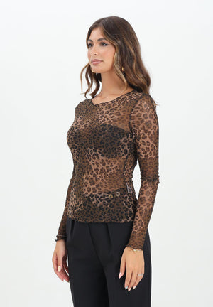 JDY Top elegante animalier da donna 15356004 ChocolateBrown JDY 