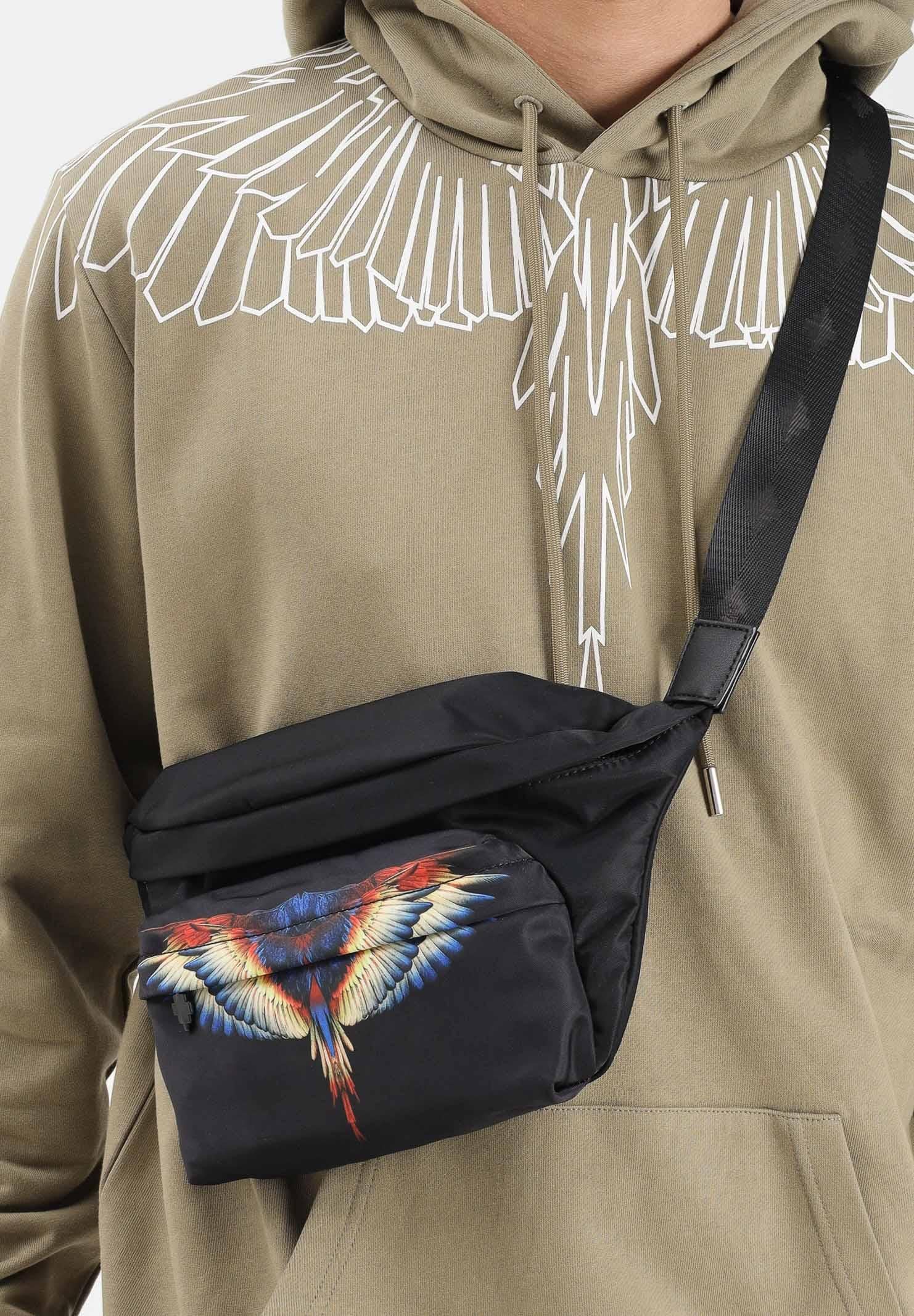 MARCELO BURLON COUNTY OF MILAN Marsupio nero da uomo con stampa COMAF250154 . MARCELO BURLON COUNTY OF MILAN 