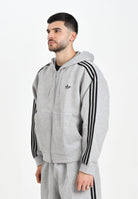 ADIDAS ORIGINALS Felpa con zip Adicolor Spacer Oversized grigia da uomo JW5965  ADIDAS ORIGINALS 