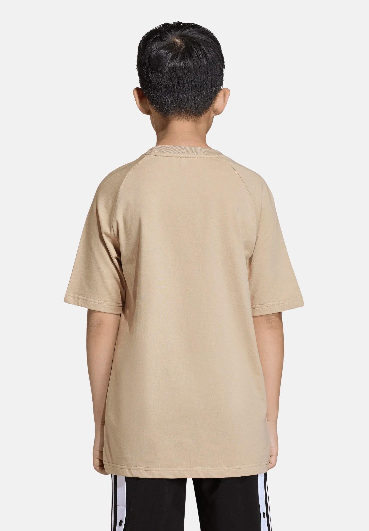 ADIDAS ORIGINALS T-shirt a manica corta Trefoil Loose beige per bambino e bambina KE2874 . ADIDAS ORIGINALS 