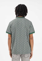 LACOSTE T-shirt a manica corta verde da uomo con monogramma jacquard TH1197 D1R LACOSTE 