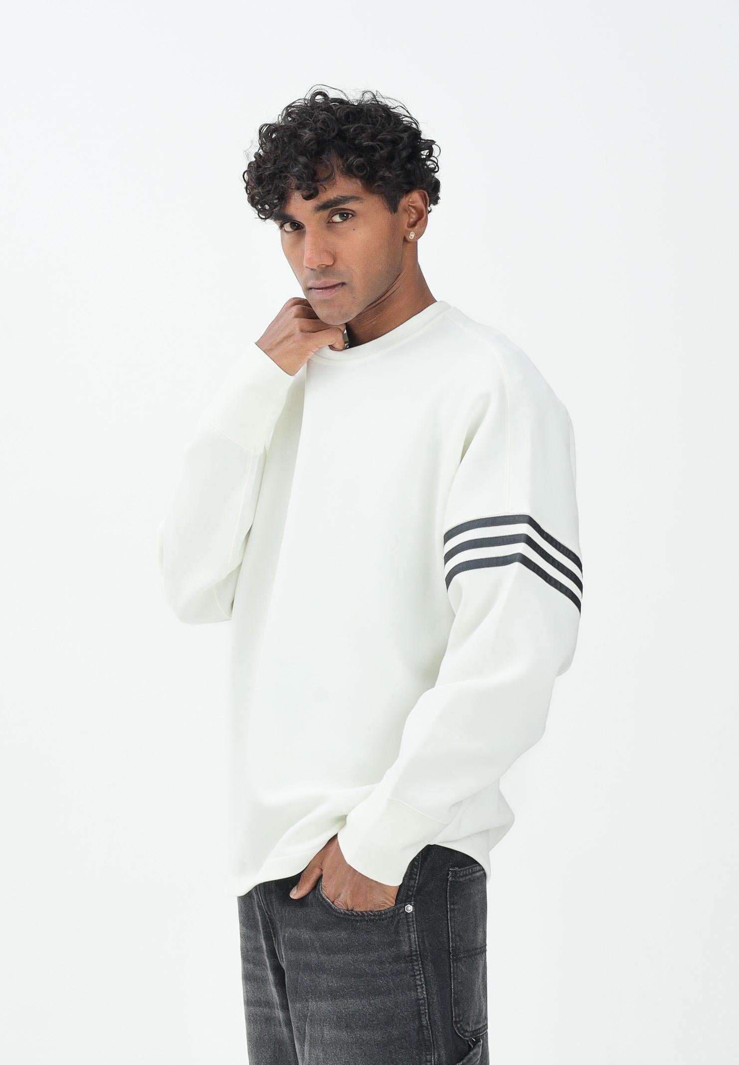 ADIDAS ORIGINALS Felpa girocollo Neuclassics panna da uomo JW7919  ADIDAS ORIGINALS 