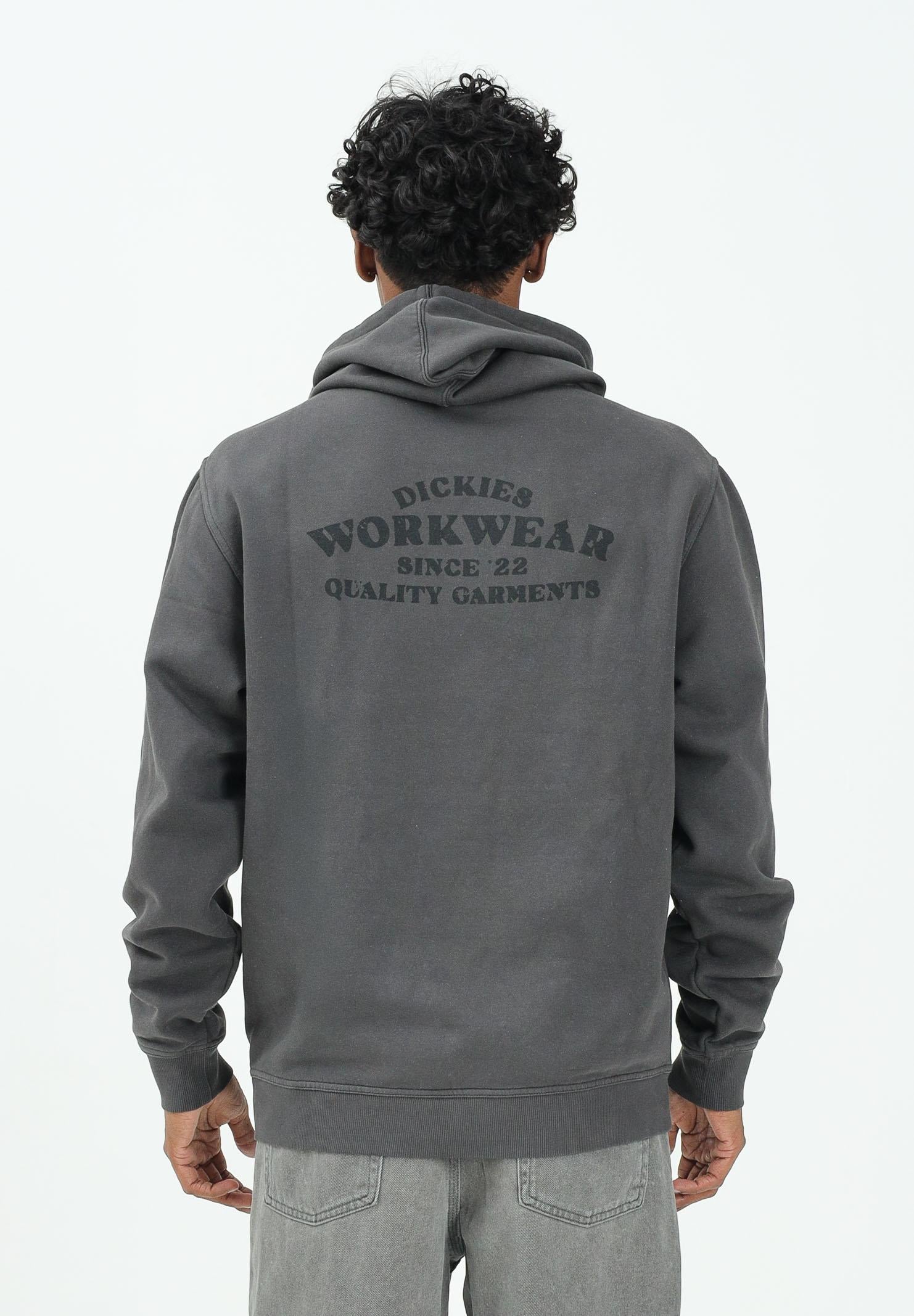 DICKIES Christiana felpa con cappuccio nera da uomo con stampa sul petto e sul retro. DK0A87NQBLK1  DIckies 