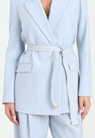 ELISABETTA FRANCHI Tailleur celeste da donna con cintura TP00257E2 EA7 ELISABETTA FRANCHI 