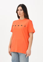 MARNI T-shirt a manica corta arancione per donna, bambino e bambina con logo M002MVM00RF 0M436 MARNI 