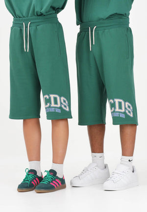 GCDS Shorts sportivo verde per uomo e donna con stampa logo C1MEQL216F004 883A GCDS 