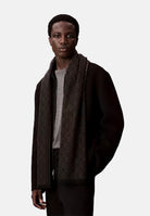 CALVIN KLEIN Pashmina nera per uomo e donna con motivo monogram LV04D8064G BAY CALVIN KLEIN 