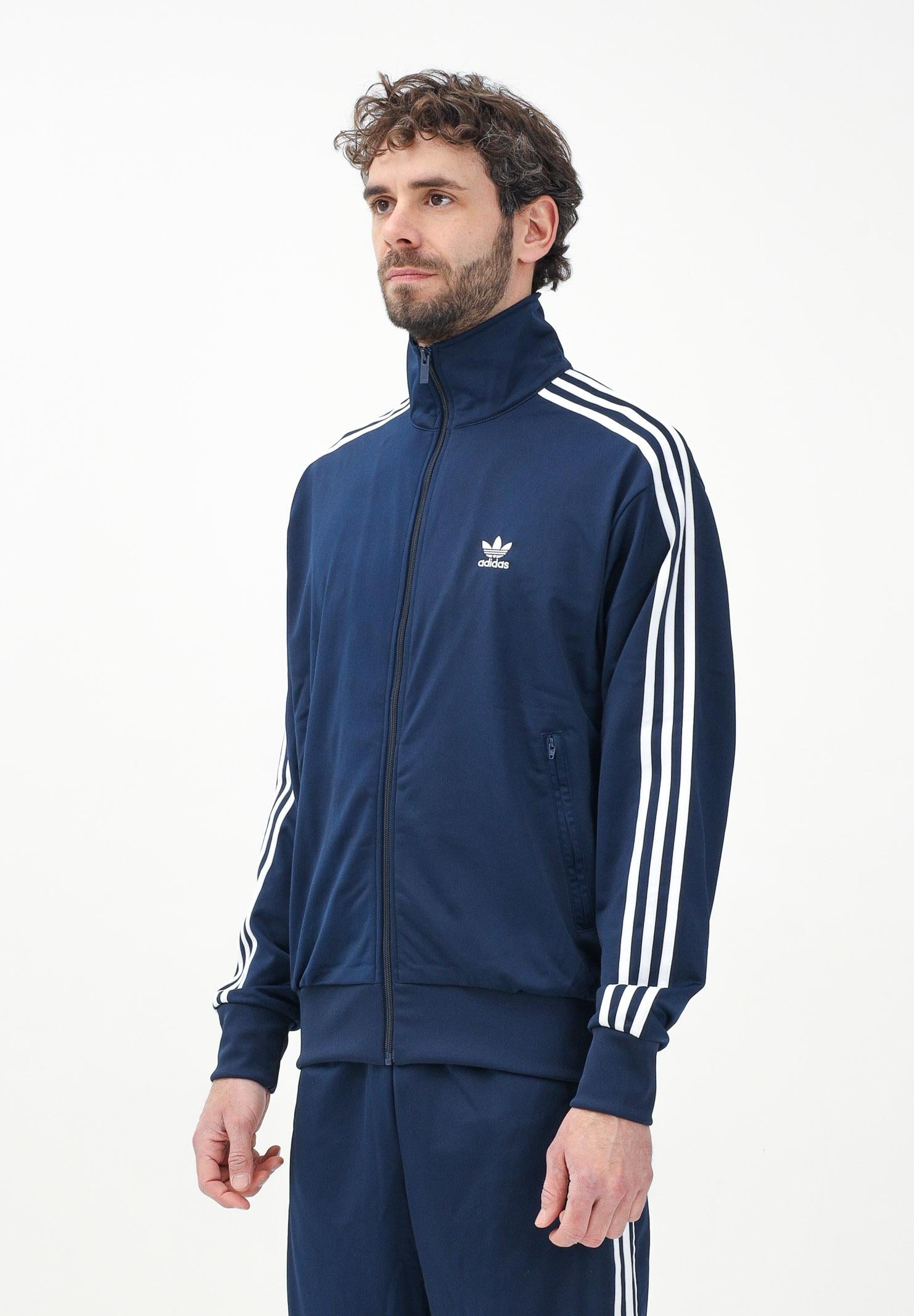 ADIDAS ORIGINALS Felpa con zip adicolor Classics Firebird blu da uomo IR9893 . ADIDAS ORIGINALS 