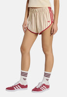 ADIDAS ORIGINALS Shorts sportivo PINSTRIPE FIREBIRD panna e rosso da donna KR9553 . ADIDAS ORIGINALS 