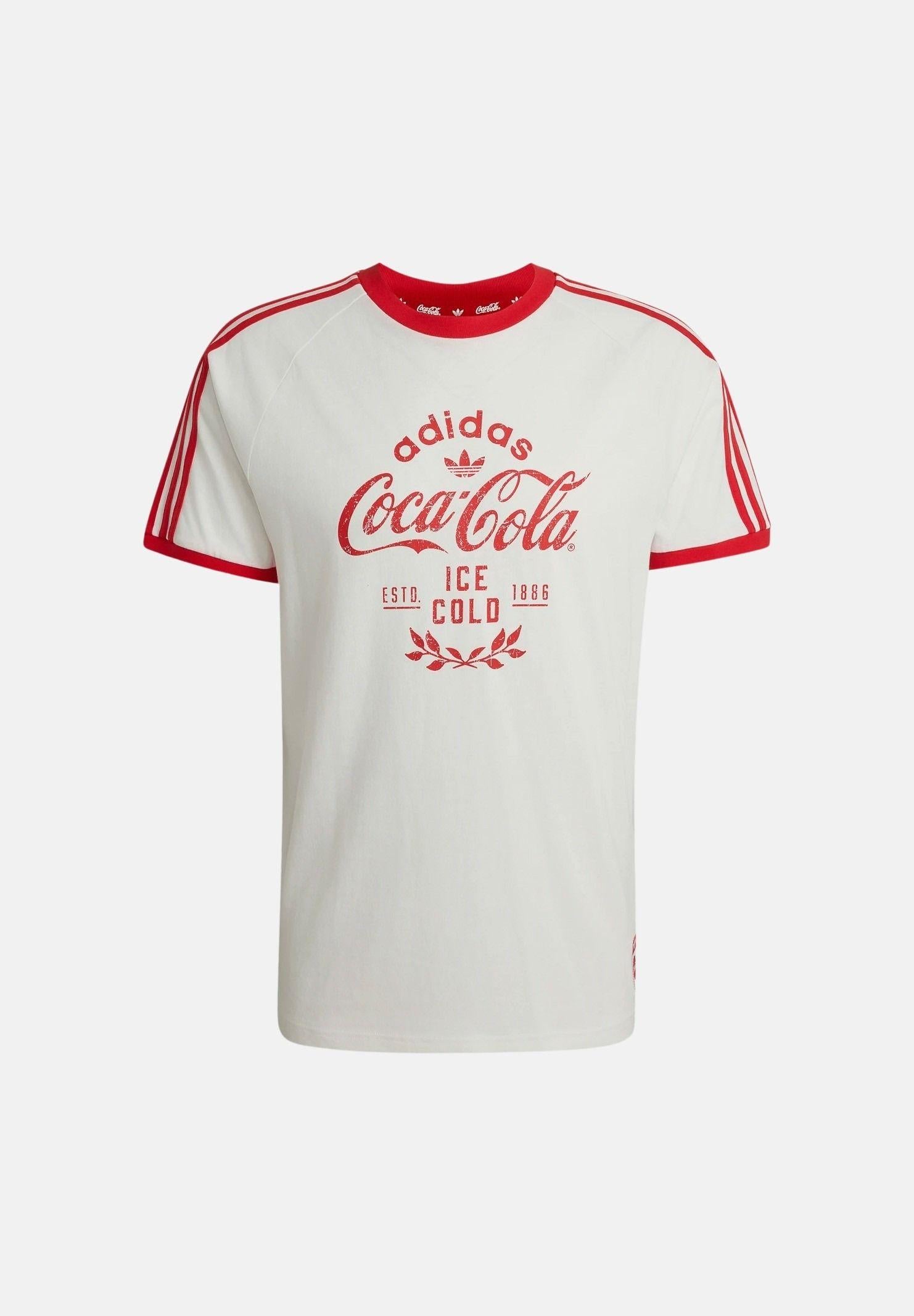 ADIDAS ORIGINALS T-shirt  Coca-Cola Classic Sport Cali  Off White bianco e rosso da uomo KY2114 . ADIDAS ORIGINALS 