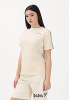 PALM ANGELS T-shirt a manica corta panna per donna, ragazzi e bambini con logo PBAA011S26JER001 092 PALM ANGELS 