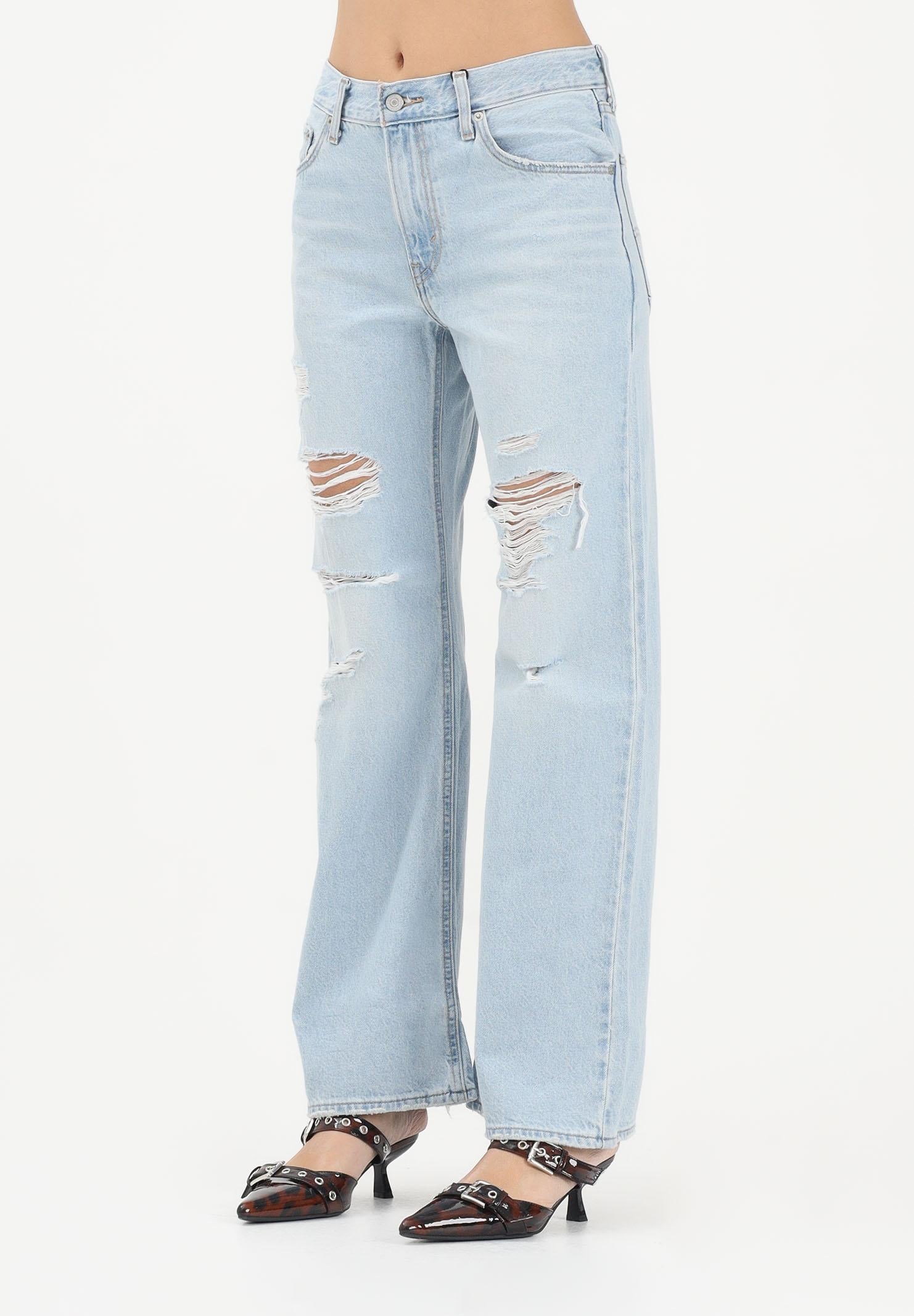 LEVI'S Jeans Loose Boot in denim chiaro da donna con strappi 005DO-0009 . LEVI'S® 
