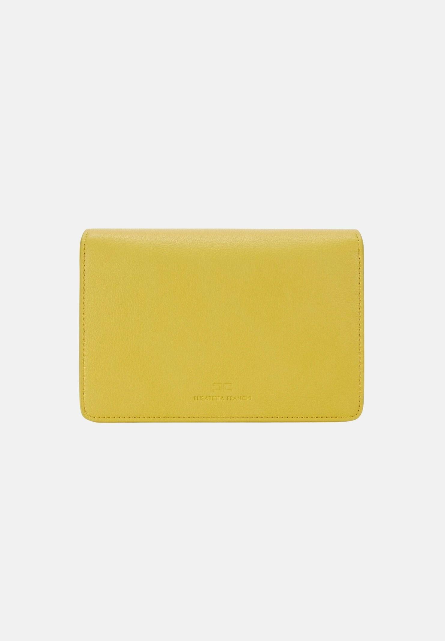 ELISABETTA FRANCHI Pochette gialla da donna con logo BS39A61E2 EV4 ELISABETTA FRANCHI 