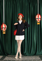 ELISABETTA FRANCHI Abito corto da donna composto da camicia bianca e maglia blu AM09T56E2 EF7 ELISABETTA FRANCHI 