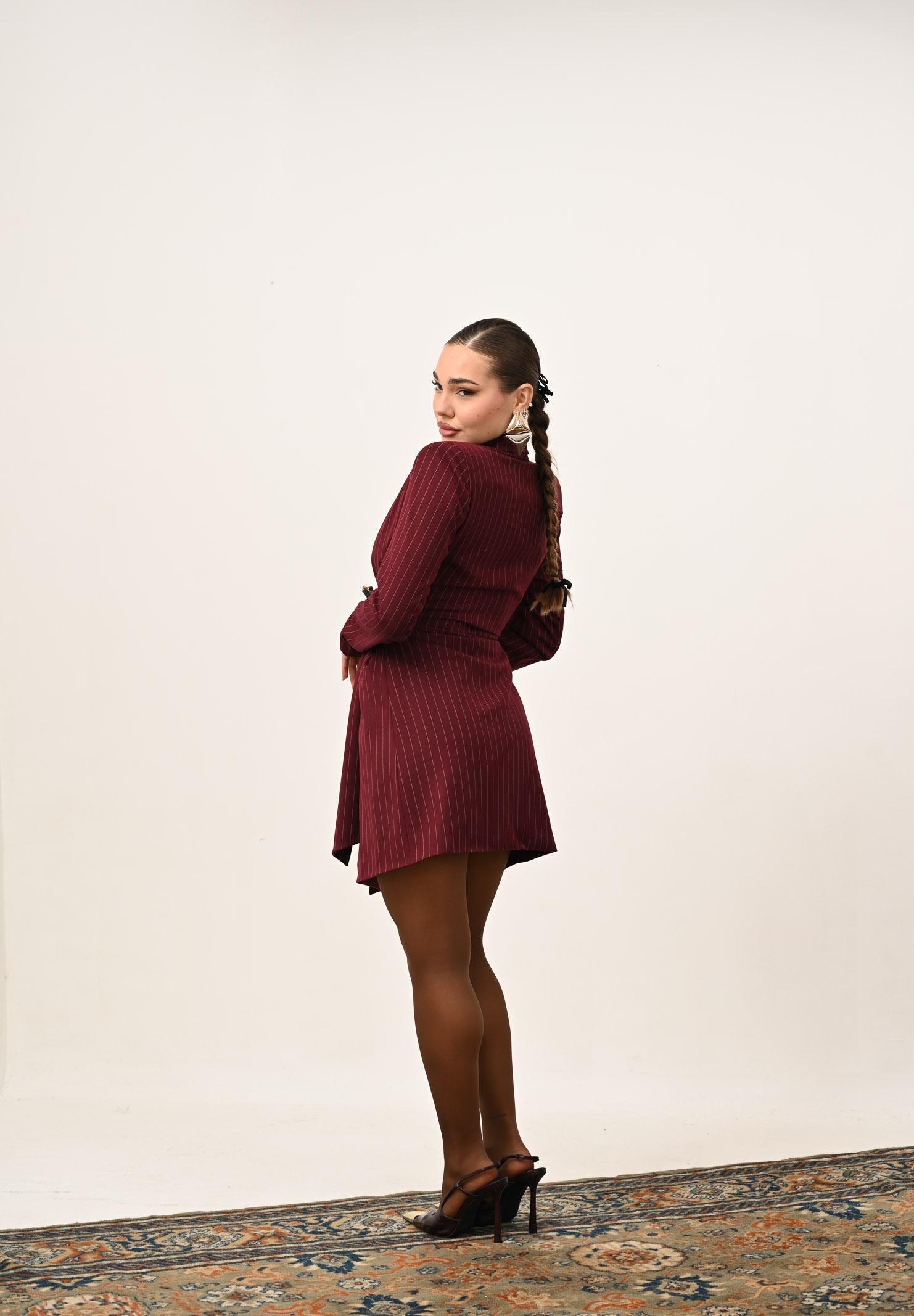 SANTAS Abito corto HÉROÏNE bordeaux da donna PV2604 BO SANTAS 
