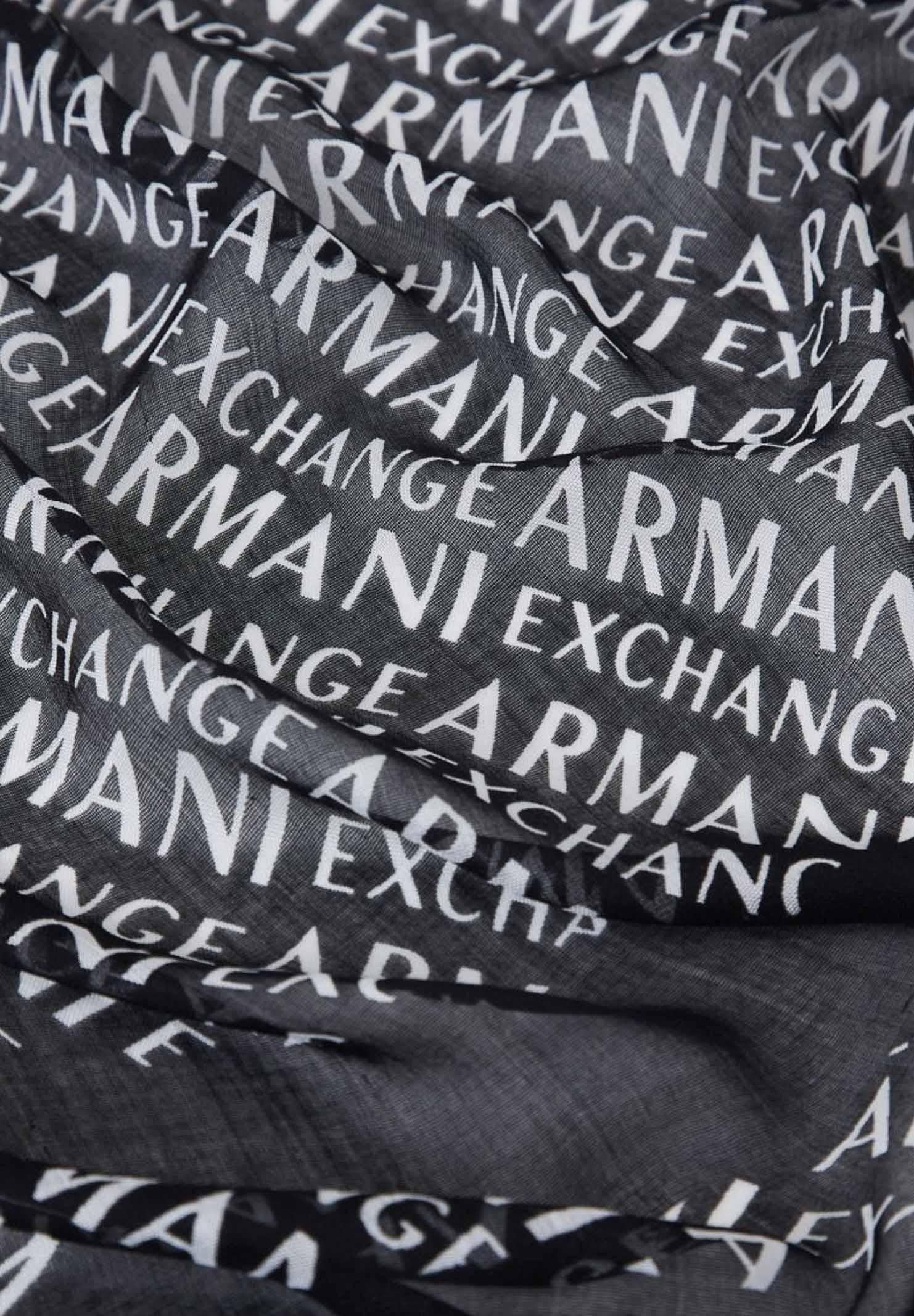ARMANI EXCHANGE Sciarpa nera da donna con fantasia logo 9441060A821 00121 ARMANI EXCHANGE 