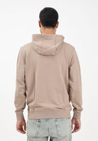 TOMMY HILFIGER Felpa con cappuccio beige da uomo rifinita da stampa logo MW0MW41332AFE . TOMMY HILFIGER 