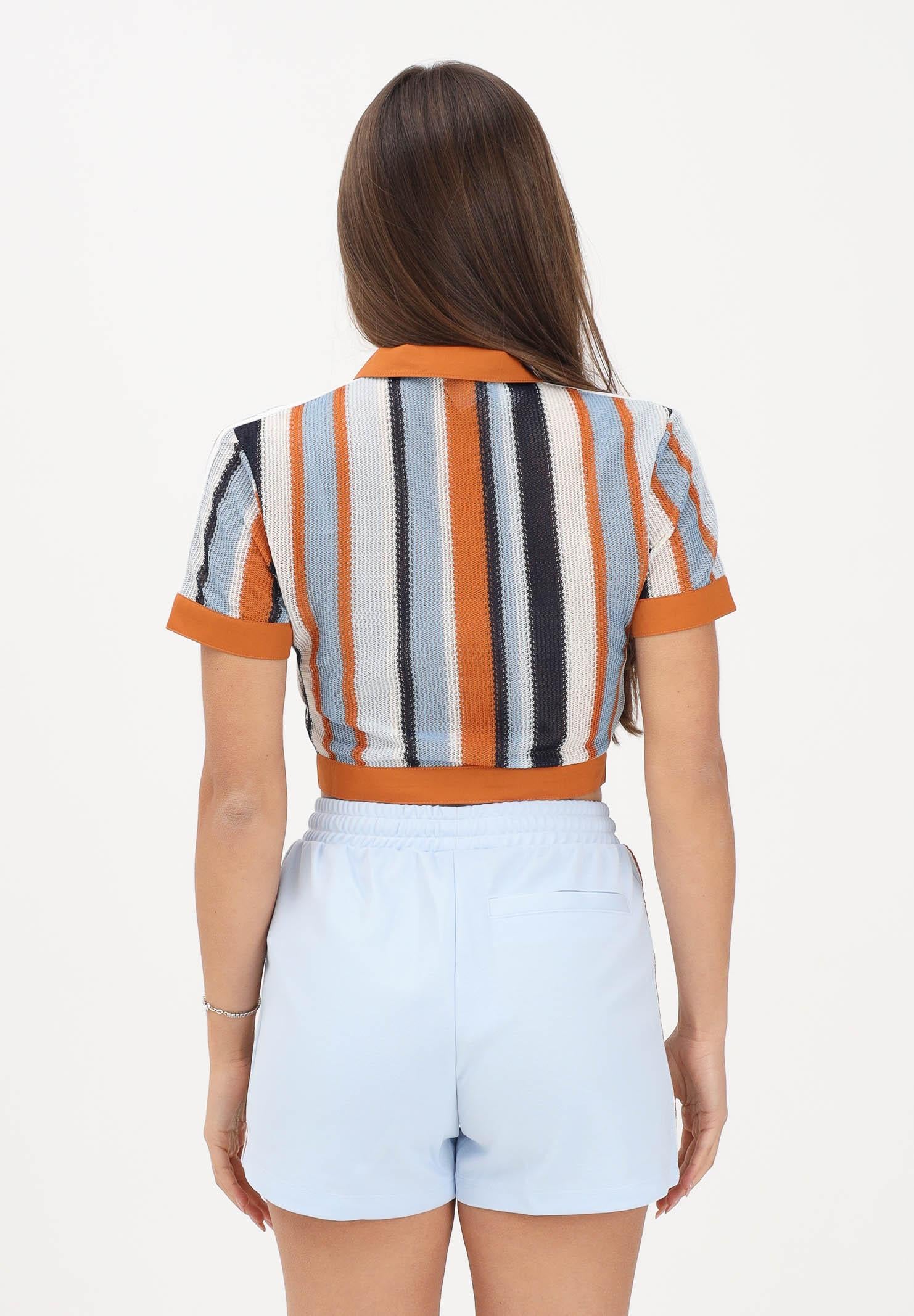ADIDAS ORIGINALS Camicia crop SUMMER GLOW STRIPED multicolore da donna<BR/> KY8139 . ADIDAS ORIGINALS 