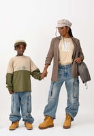 MAISON MARGIELA Jeans cargo in denim chiaro per donna, ragazzi e bambini con Numeric logo ricamato M60793MM05V M601 MAISON MARGIELA 