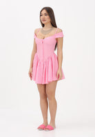 ME FUI Abito corto rosa da donna con motivo a quadri MF26-SW0326PK . ME FUI 