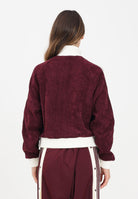 ADIDAS ORIGINALS Felpa con zip VELOUR KNIT bordeaux da donna KS0400  ADIDAS ORIGINALS 