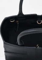 ELISABETTA FRANCHI Borsa a mano nera da donna con logo BS35A56E2 110 ELISABETTA FRANCHI 