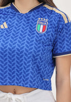 ADIDAS ORIGINALS T-shirt a manica corta Home Cropped Italia 26 blu da donna KE8081 . ADIDAS ORIGINALS 