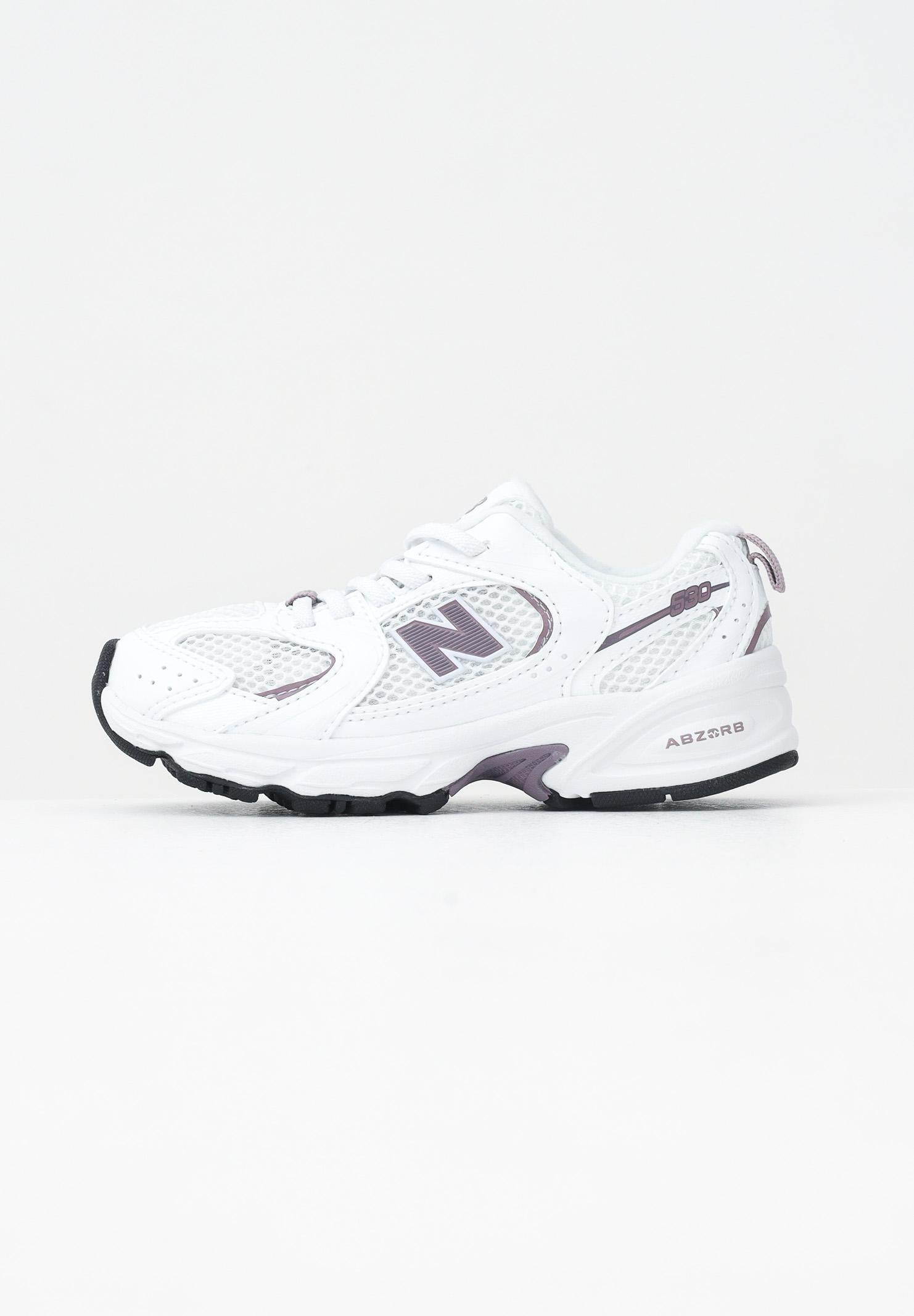 NEW BALANCE Sneakers 530 Bungee bianche e viola da bambina PZ530SR . NEW BALANCE 