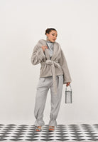 YES LONDON Ecopelliccia grigia da donna ECO030 GR YES LONDON 