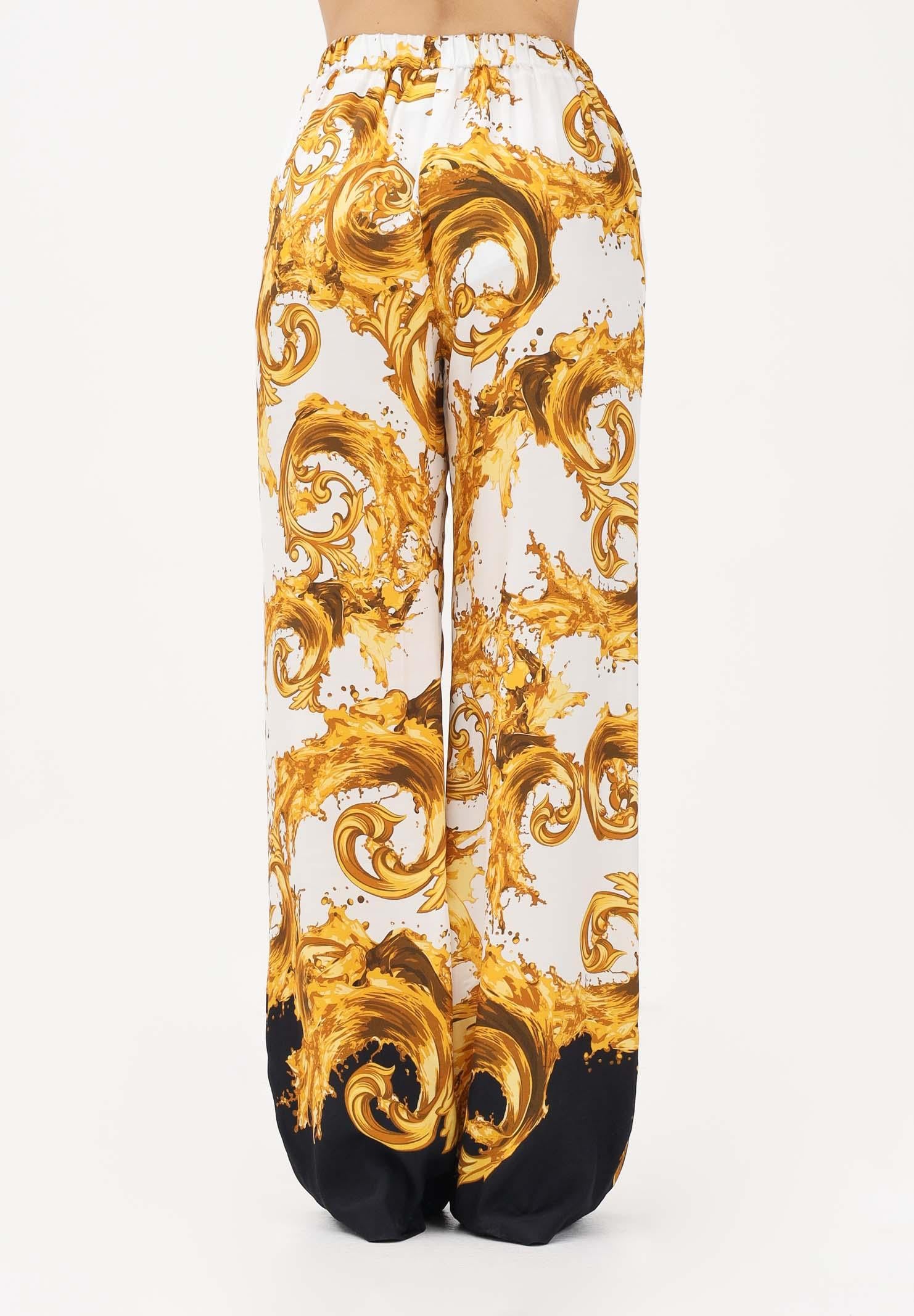 VERSACE JEANS COUTURE Pantalone bianco e nero da donna con stampa Wave Couture 80HAA1P2NS833 GL1 VERSACE JEANS COUTURE 