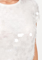 MAX MARA Maglia a manica corta Saio panna da donna con paillette 2526366091600 001 MAX MARA 