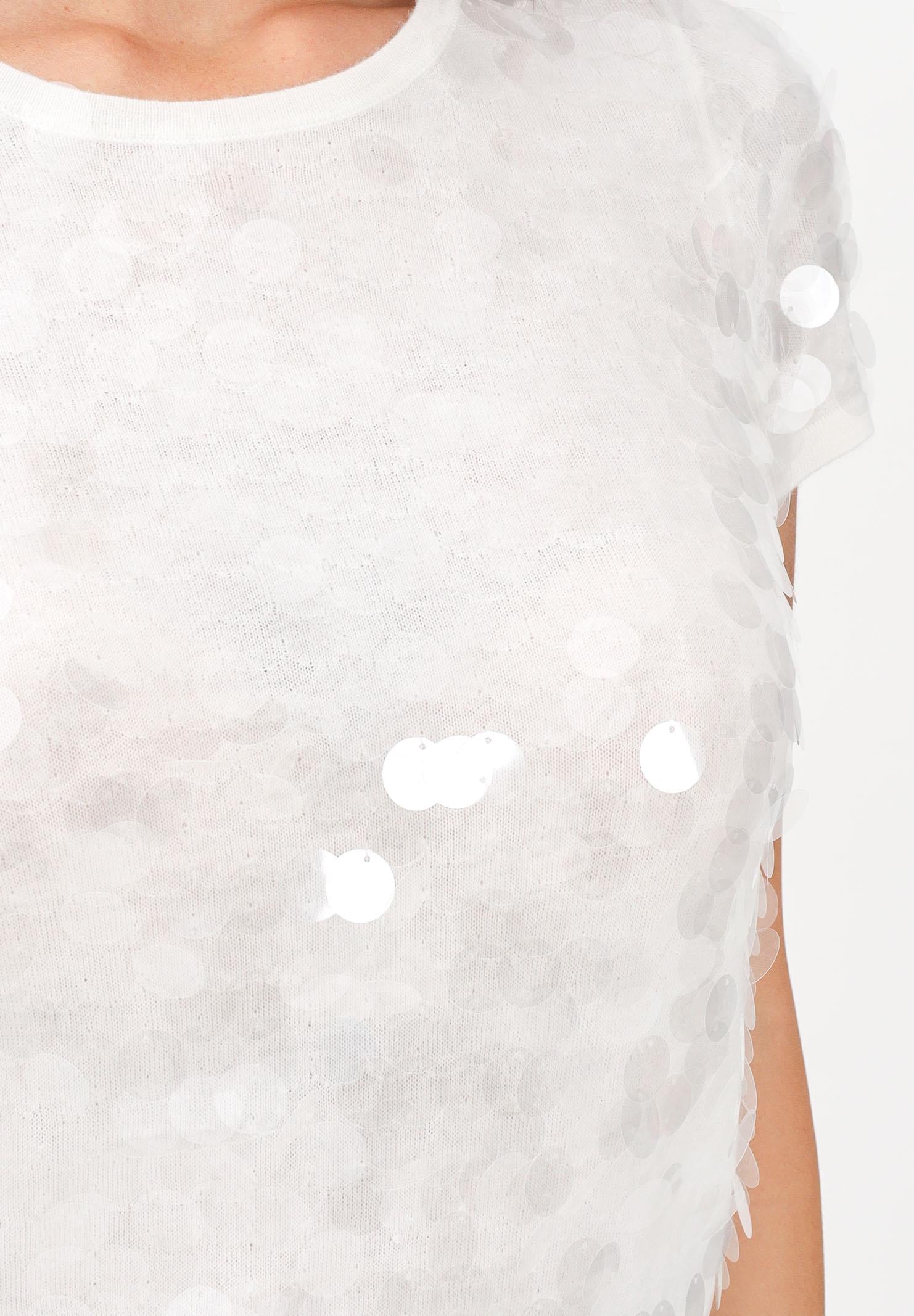 MAX MARA Maglia a manica corta Saio panna da donna con paillette 2526366091600 001 MAX MARA 