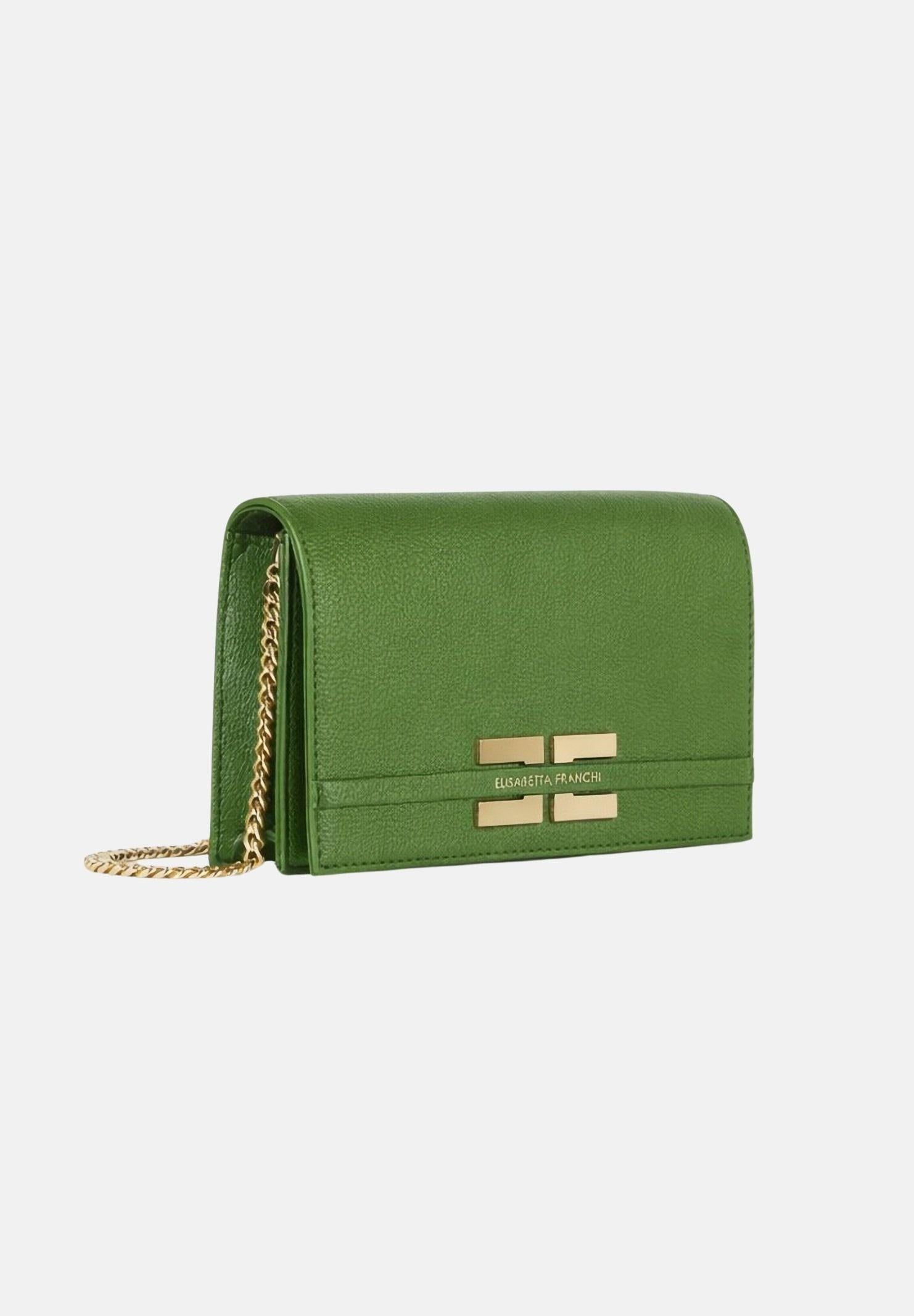 ELISABETTA FRANCHI Pochette verde da donna con logo BS40A61E2 EV3 ELISABETTA FRANCHI 