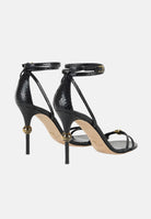 ELISABETTA FRANCHI Sandali neri da donna con tacco gioiello<BR/> SA69L57E2 110 ELISABETTA FRANCHI 