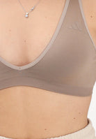 ADIDAS PERFORMANCE Top sportivo Workout Essentials Knit Light Support beige da donna KG1972 . ADIDAS ORIGINALS 