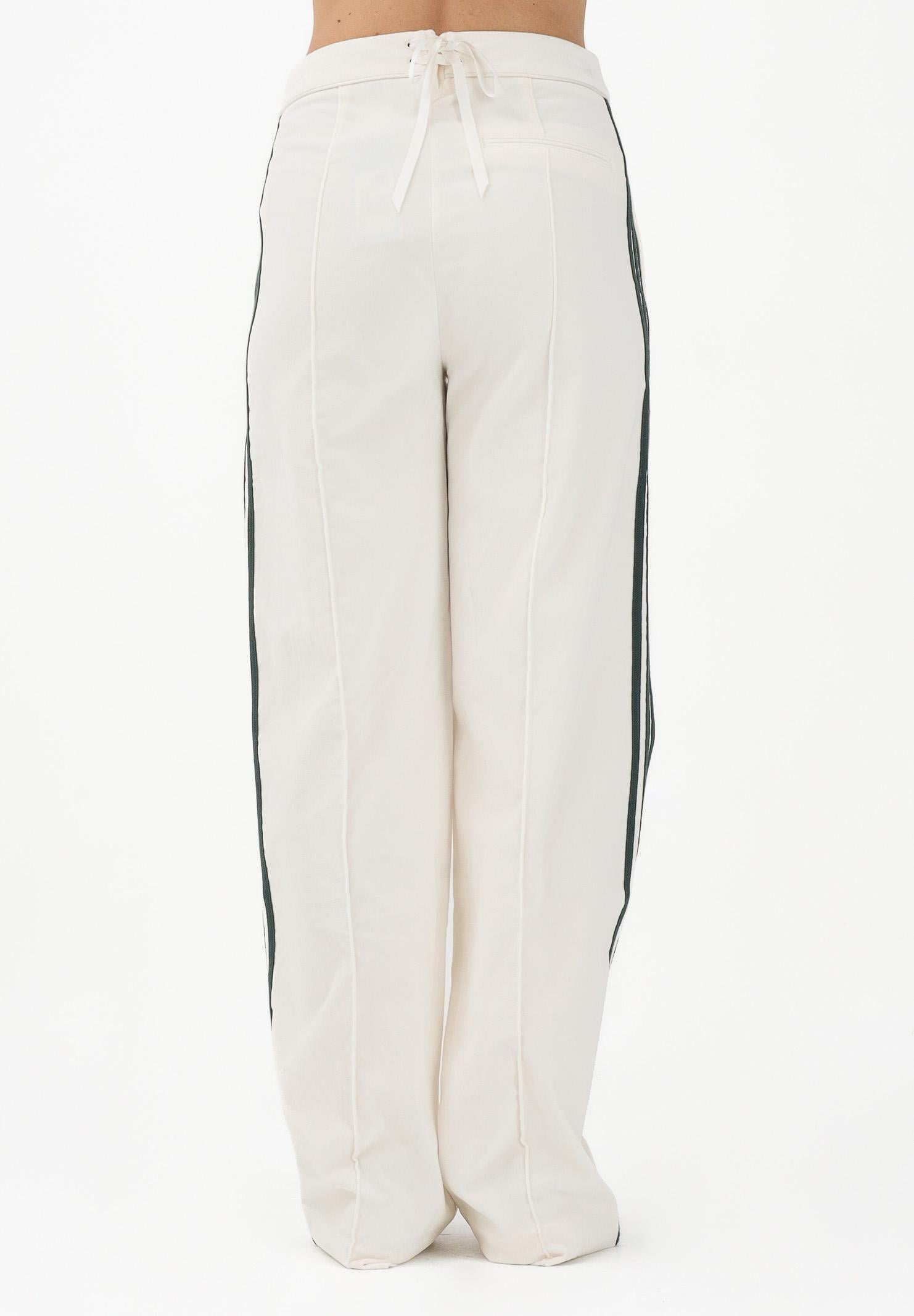 ADIDAS ORIGINALS Pantalone sportivo in velluto panna e verde da donna KF2303 . ADIDAS ORIGINALS 