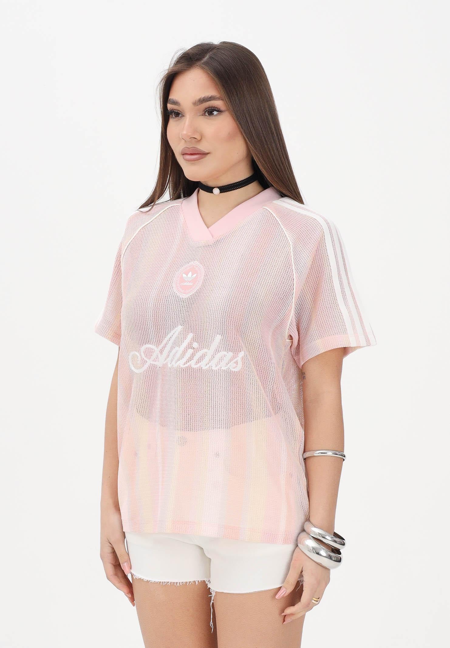 ADIDAS ORIGINALS T-shirt a manica corta SUMMER GLOW KNITTED OVERSIZED rosa da donna KY3161 . ADIDAS ORIGINALS 