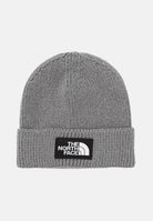 THE NORTH FACE Berretto grigio per uomo e donna con risvolto e logo box TNF NF0A8CHEDYY1  THE NORTH FACE 