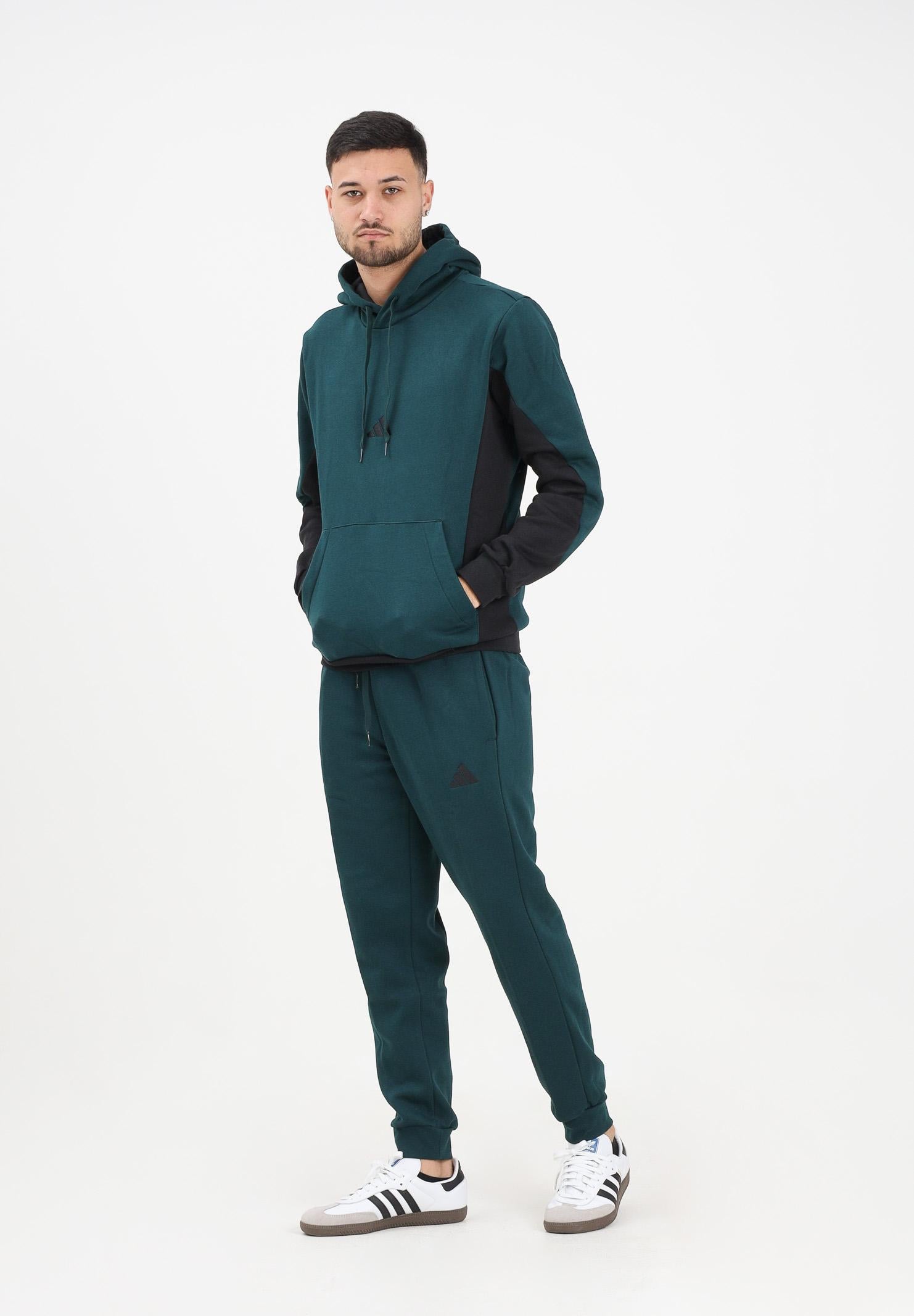 ADIDAS PERFORMANCE Tuta Sportswear Fleece Colorblock verde petrolio da uomo KB5266  ADIDAS PERFORMANCE 