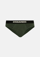 DSQUARED2 Slip verde militare da uomo con micro-logo D9H136050S 302 DSQUARED2 