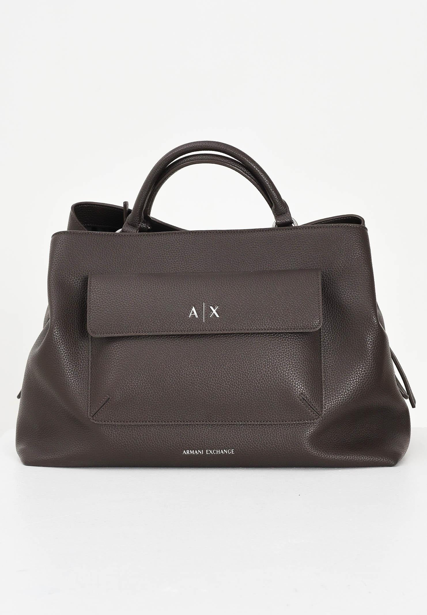 ARMANI EXCHANGE Shopper marrone da donna con tasca e logo XW001542AF17019 U6304 ARMANI EXCHANGE 