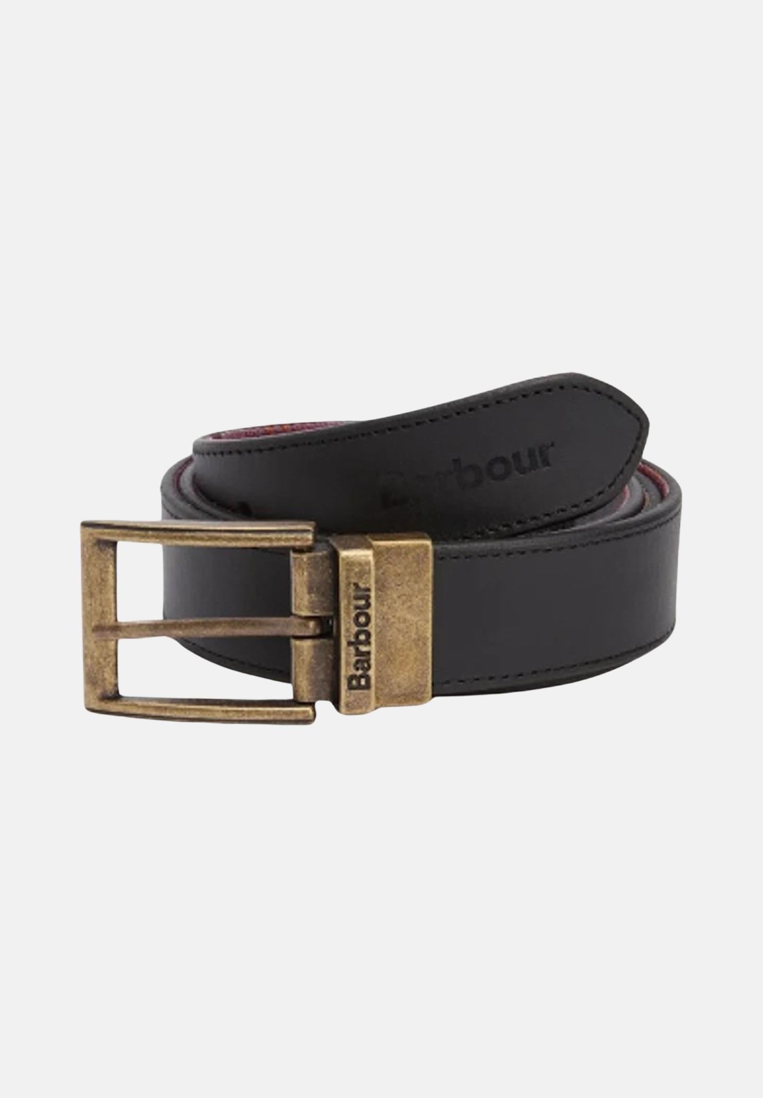BARBOUR Cintura reversibile nera e tartan da uomo 252MMAC0364 BK11 BARBOUR 